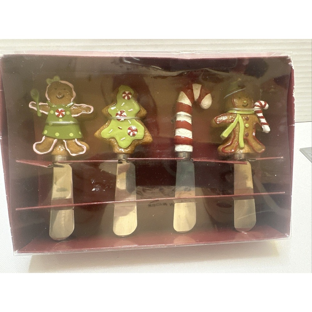 St. Nicholas Square Gingerbread Boxed Set of 4 Spreaders,‎ Holiday, Christmas